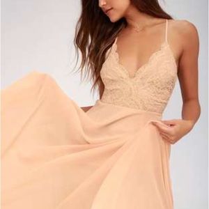 Lulus Madalyn Maxi Dress Dusty Rose